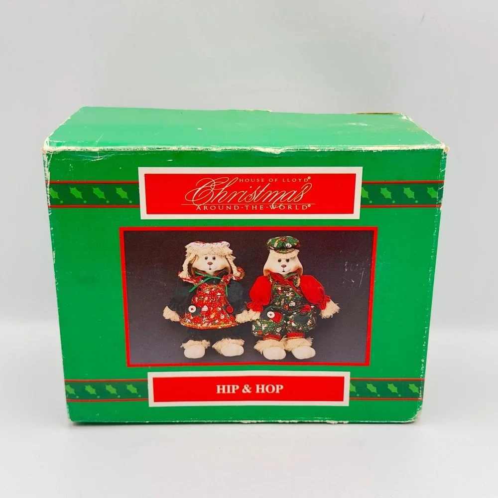 House of Lloyd Christmas Around the World Hip & Hop Bunny Doll Set Vintage Box